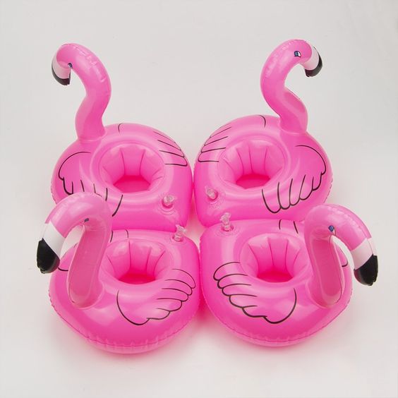 flamingo floating drink holder